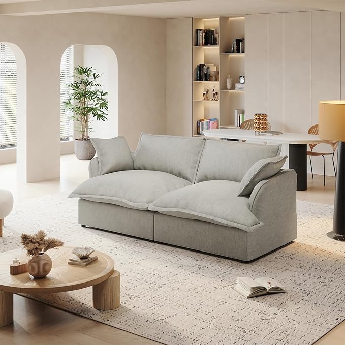 Intuition Decor Cloud Modular Sectional Sofa,82" Down Filled Comfort Comfy Sofa Couch with Cushion Covers Removable Extra Deep Seats,Couch for Living Room Apartment Office