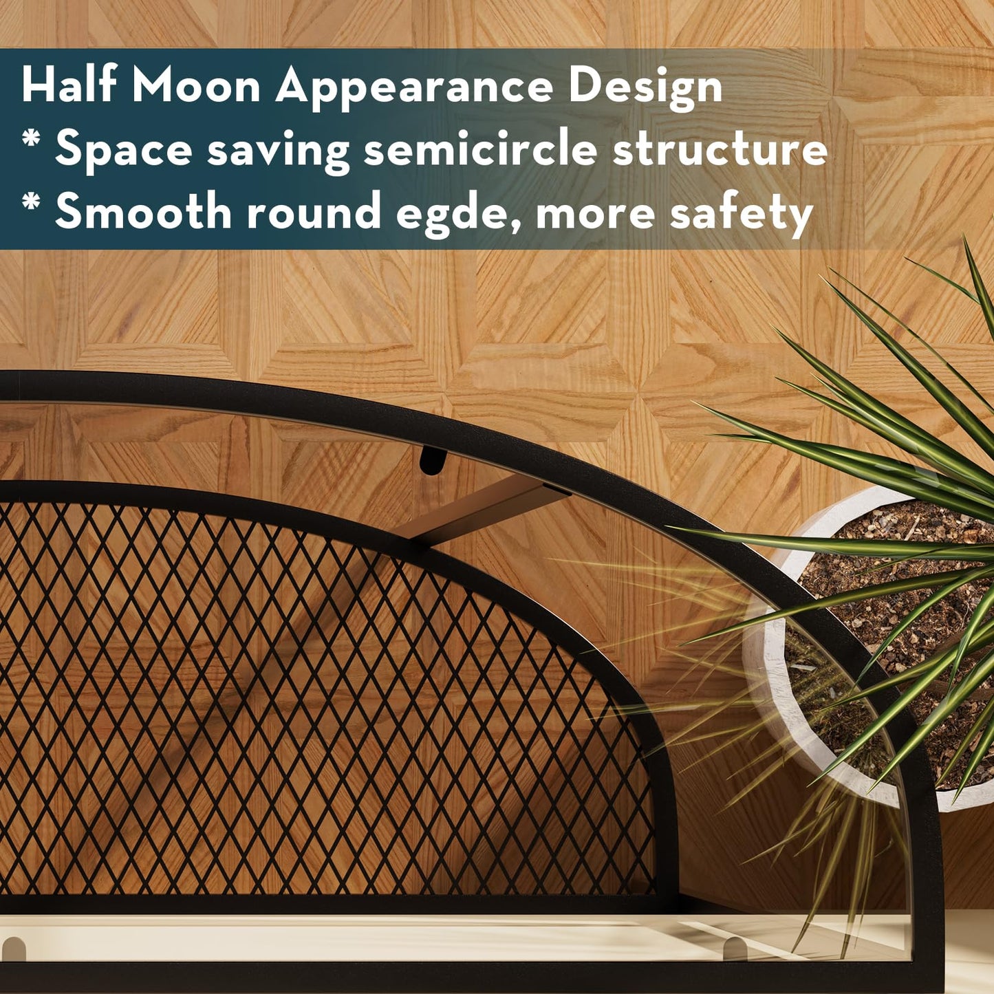SAYGOER Glass Half Moon Console Table 2 Tier Narrow Entryway Table with Black Metal Frames, Modern Couch Table Small Entry Way Tables, Easy Assembly, Clear Glass
