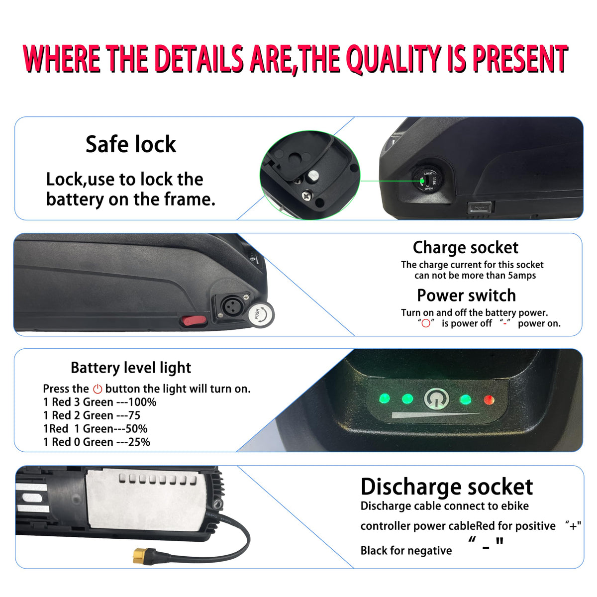 Electric Bike Battery 48V 16Ah 20Ah 10Ah Lithium Electric Bicycle Battery for100W -1200W Ebike Motor Electric Bicycle Conersion Kit Electric Bike and Front Wheel Rear Wheel Kit