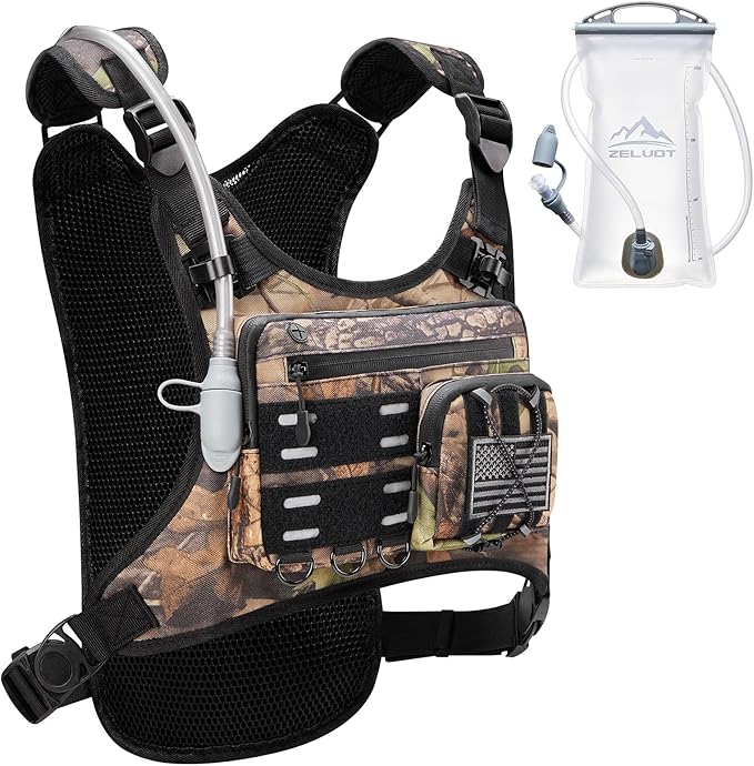 Zelvot Running Vest with 2L Water Bladder, Hydration Backpack, USA Original Patent, Lightweight Hydration Pack with Gear H...