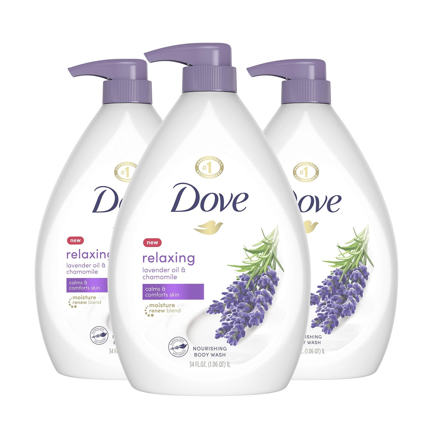Dove Relaxing Body Wash Pump Calms & Comforts Skin Lavender Oil and Chamomile Effectively Washes Away Bacteria While Nourishing