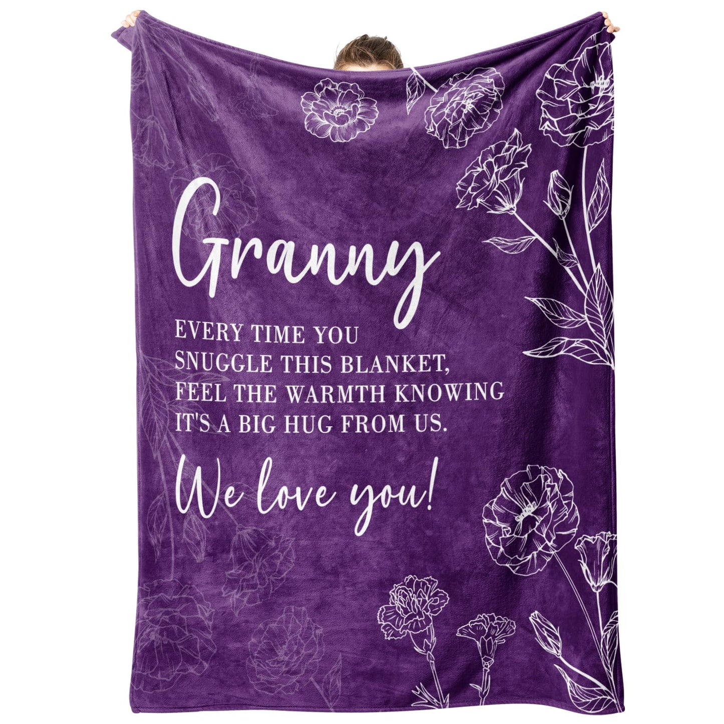 Granny Gifts, Gifts for Granny, Granny Birthday Gift from Grandkids, to My Granny Grandma Throw Blanket 50" x 60", Purple