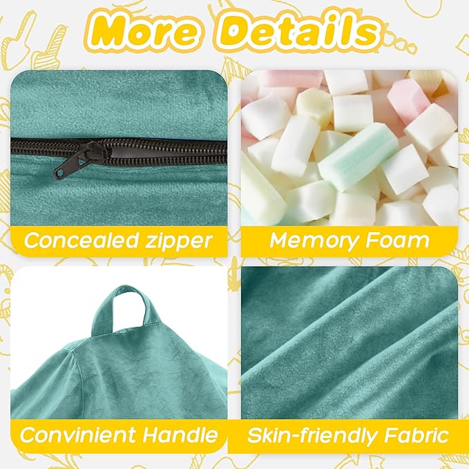 HABUTWAY 2FT Bean Bag Chair, 2' Beanbags Small Bean Bag Chairs with Filling, Teardrop Bean Bag Chair Luxurious Velvet Ultra Soft Fur with Removable Cover (Aqua Ombre)