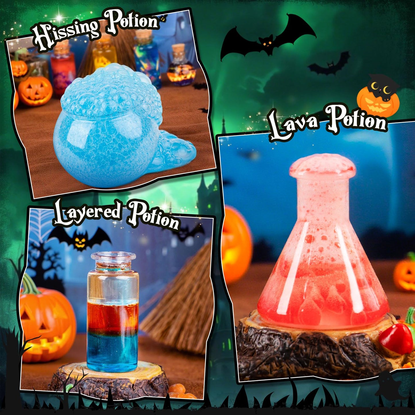 Alritz Science Potion Kits for Kids - 23 Magic Mix Potion Bottles, Witches Cauldron, Birthday Party Halloween Decorations Gifts Toys for Boys Girls 8 9 10 11+ Years Old