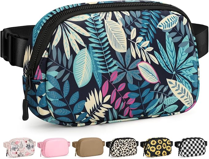 Pritent Fanny Packs for Women Cross Body Bag Waterproof Belt Bag with Adjustable Strap and Zipper Back Pocket Small Crossb...