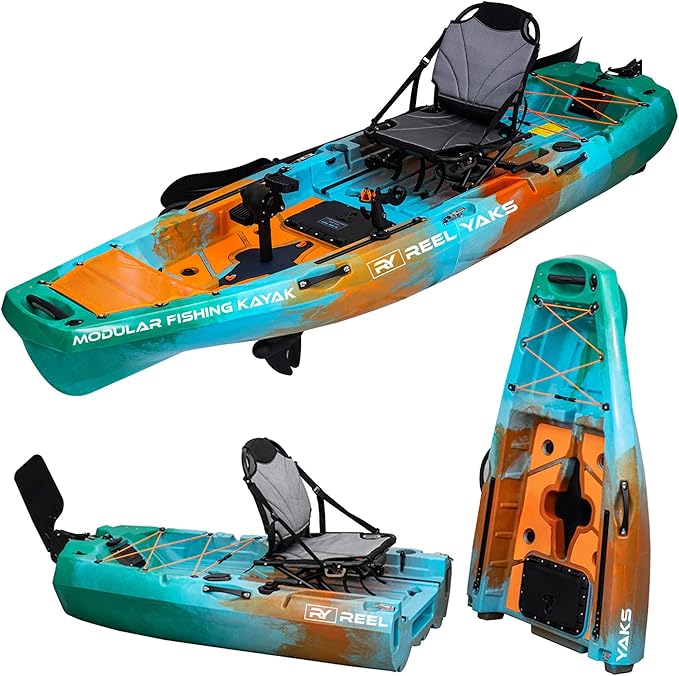 Reel Yaks Radar Modular Fishing Kayak - 10ft Lightweight, Sit On Top Kayak for Adults & Youth - Stable & Portable, Ideal S...