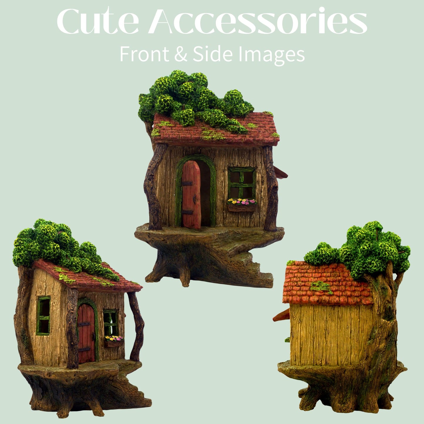 PRETMANNS Fairy Garden House – Fairy House for Outside – 9” High with Door That Opens – Sturdy Fairy Garden Building – Lovely Miniature Garden Accessories Supplies