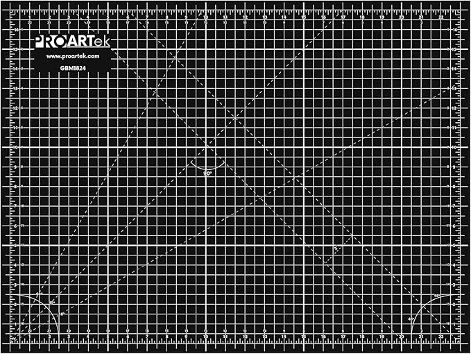 PK00007 Model GBM1824 Series 18" x 24" Professional Cutting Mat; Double-Sided Green/Black; Self-Healing; For Graphic Arts, Hobbies, Quilting, Scrapbooking, and other Cutting Projects
