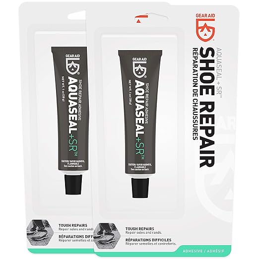 GEAR AID Aquaseal SR Shoe Repair Adhesive for Fixing Holes in Hiking, Work, Boots, Rainboots, Shoes, Soles and Rebuild Hee...