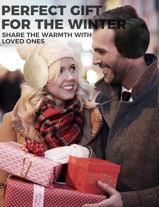Buauty Ear Muffs Winter Women Men Soft Earmuffs Cute Ear Covers Cold Weather Fluffy Ear Warmers Headband Winter Accessories