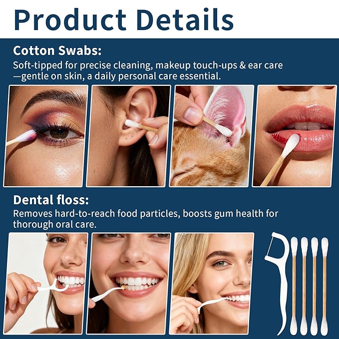 Vanity Kits Bulk, Hotel Vanity Individually Wrapped, Vanity Kit With Cotton Pads, Cotton Swabs And Dental Floss, Suitable For Travel, Hotels And Home Use (200 pcs)