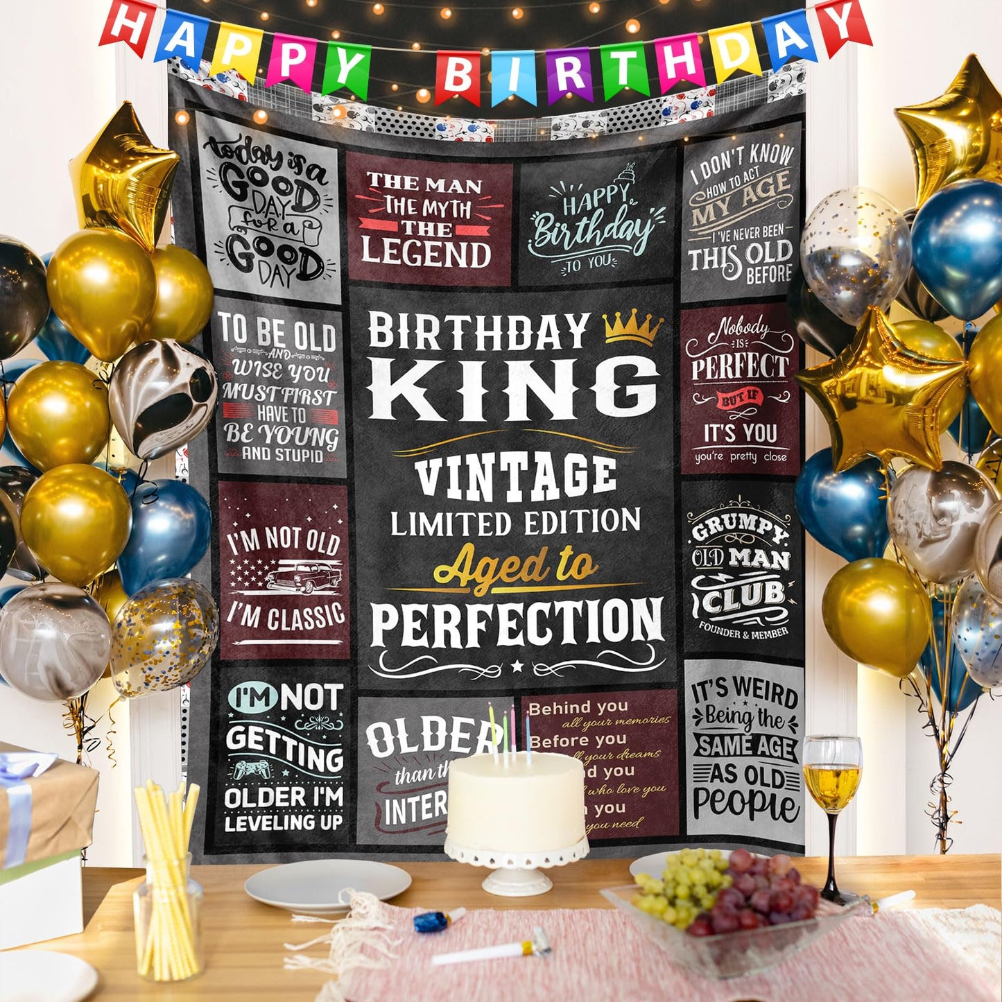 Birthday Gifts for Men/Dad/Him/Boyfriend/Fiance/Husband/Male, Men Gifts for Birthday, Men's Birthday Gift Ideas, Happy Birthday Decorations for Men, Gifts for Man Bday Unique Throw Blanket 60"X50"