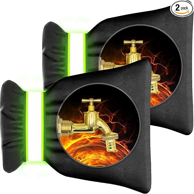 DELUX Outdoor Faucet Covers for Winter 9.05" H X 6.89" W 2 Pack, Outside Garden Faucet Socks for Freeze Protection, Reusab...