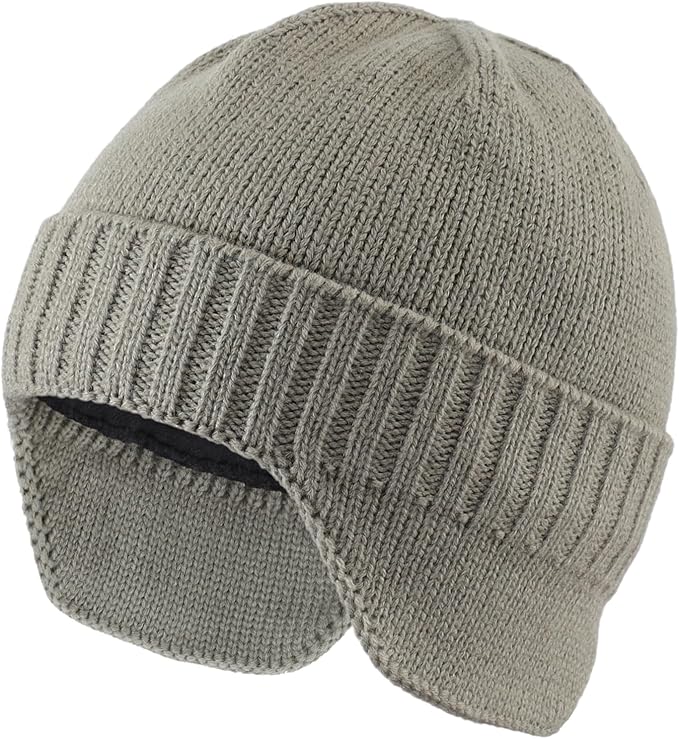 Home Prefer Mens Winter Hat Knit Earflap Hat Stocking Caps with Ears Beanie Hat
