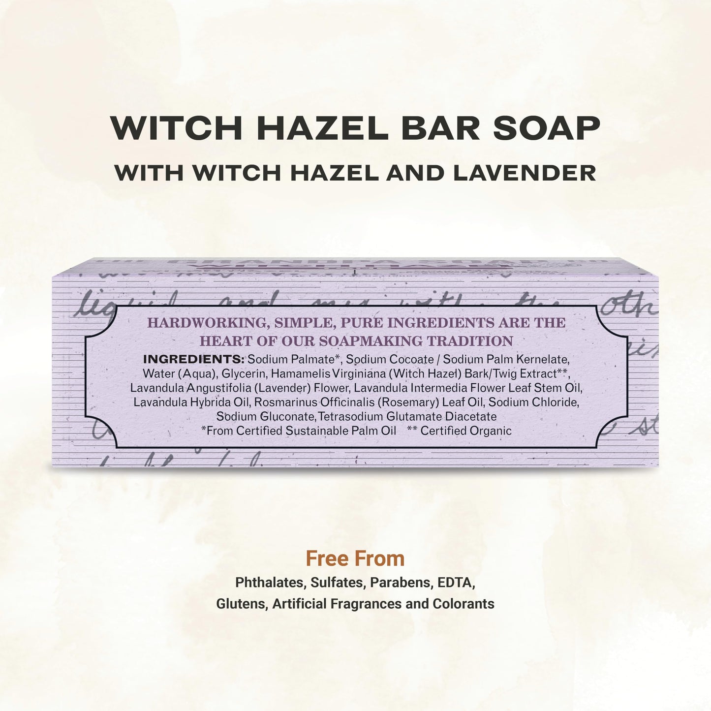 The Grandpa Soap Company Witch Hazel Bar Soap - Gently Tones Skin, With Witch Hazel and Lavender, Provides a Relaxing Effect, Ve