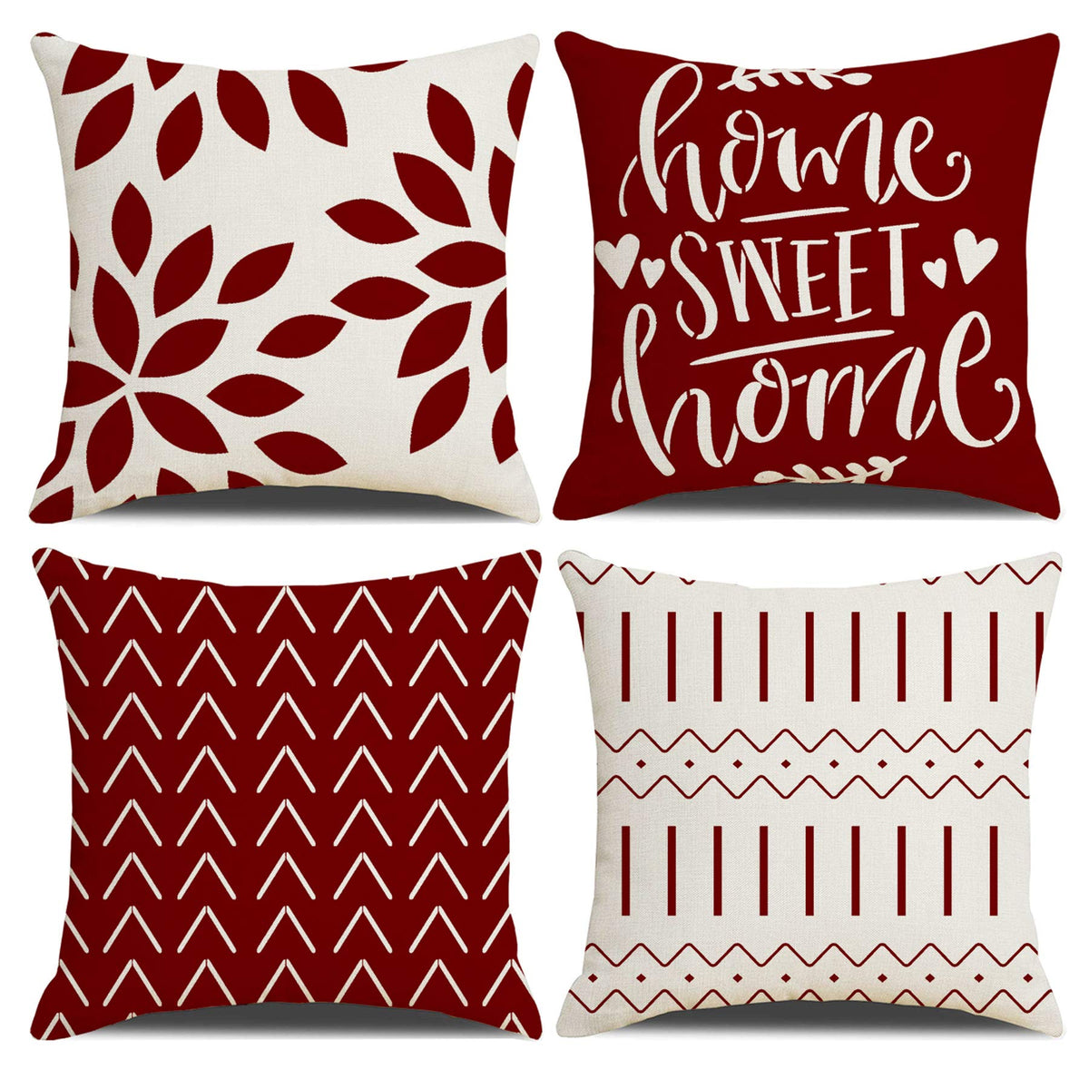 Throw Pillow Covers 16x16 Inch, Pillow Covers 16x16,Squar Pillow Covers Set of 4 Boho Modern Farmhouse Neutral Decorative Pillowcases Linen Cushion Case for Couch, Bed, Home Decor