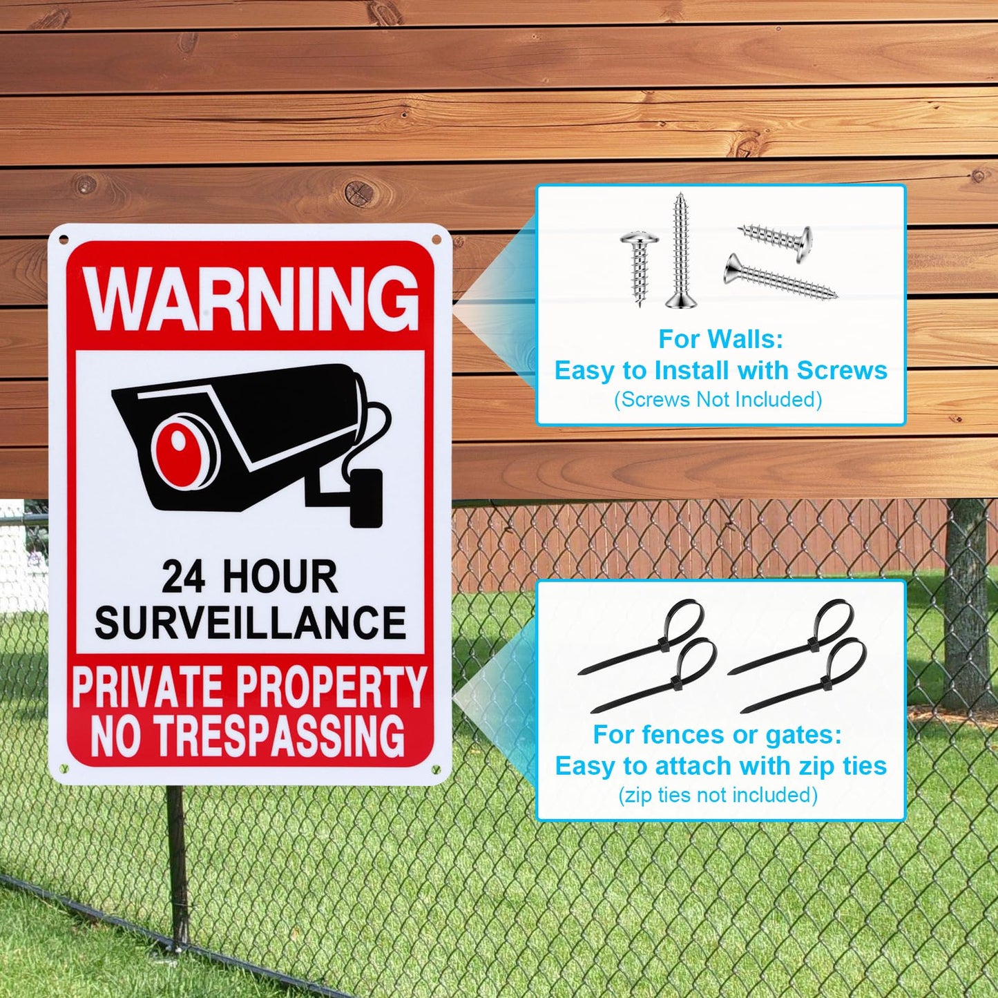 Qofaoye 2-Pack No Trespassing Signs Private Property, Video Surveillance Signs Outdoor – 2025 Version, 10 x 7 in UV Printed Fade-Resistant Rust-Free Aluminum – Ideal for Home, Business, Driveway, CCTV
