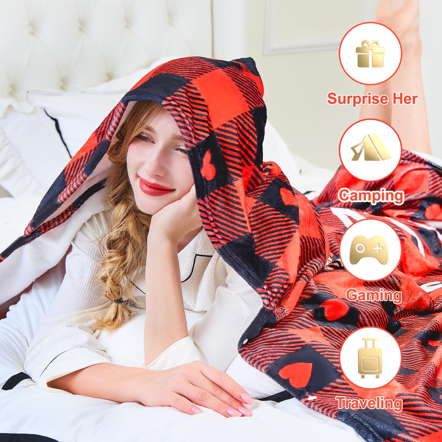 Gift for Wife, Wife Wearable Blanket Gifts from Husband, Gift for Women for Anniversary Christmas Valentines Mothers Day (Wifey Gifts)