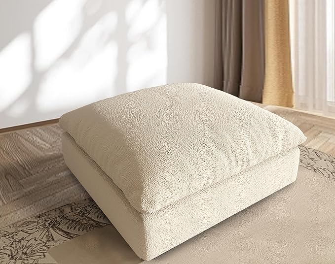 Fajiani Oversized Modular Sectional Sofa,Cloud Couch Deep Seat Sofa Cushion Covers Removable, Oversized Sectional Couches for Living Room (1 Single Seater-Cream White)