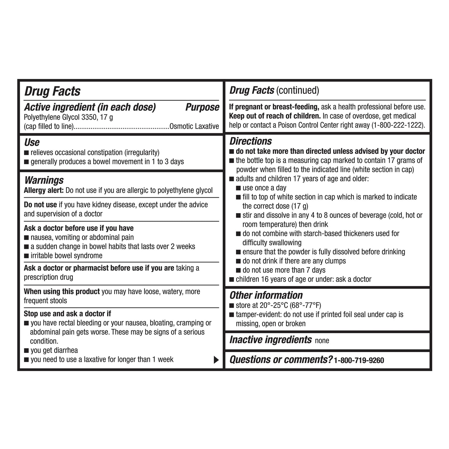 GoodSense Polyethylene Glycol 3350 Powder for Solution, Osmotic Laxative, Softens Stool, Relieves Occasional Constipation, 26.9 Ounce