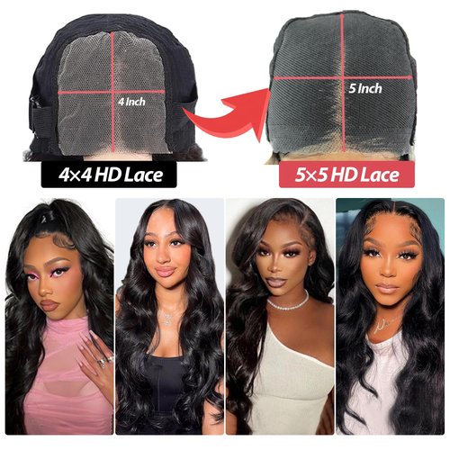 Olimaruly 18 Inch Body Wave Wig: Human Hair, 5x5 HD Lace Closure, Glueless, 180% Density, Wig Lace Front, Ready to Wear