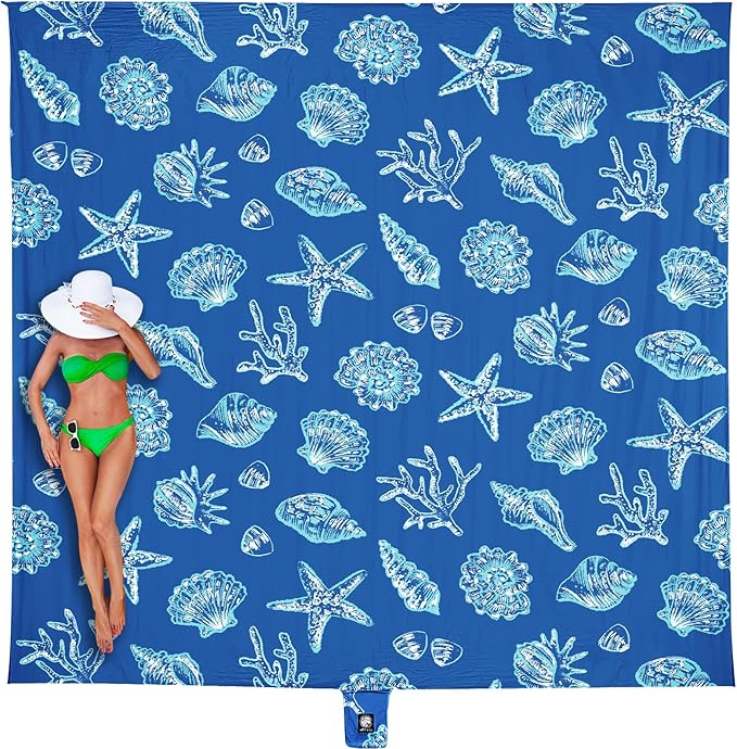 WEKAPO Beach Blanket Waterproof Sandproof Oversized, Extra Large Beach Mat Sand Free, Lightweight & Compact Sand Free Mat ...