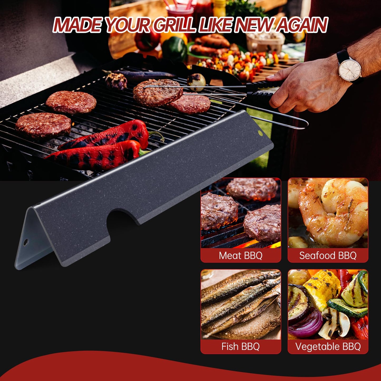 Cozilar Grill Burners Gas Parts for Weber Genesis 2 E-410, S-410, Genesis II Grill 400 Series LX E-440, S-440, Stainless Grill Grates 66089, 66097, 66041, 66033, 66796, Porcelain Steel Flavorizer Bars