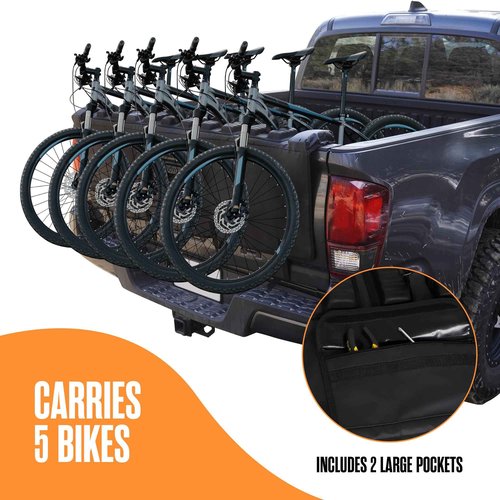 Houseables Tailgate Bike Pad, Tailgate Pad for Mountain Bike, Tail Gate Pads, Truck Bed, Protectors for Trucks, MTB, Cover, Full Size, Midsize, Pickup, Carrier, Mat, Blanket, Cache, 5 Strap, 53x16x7