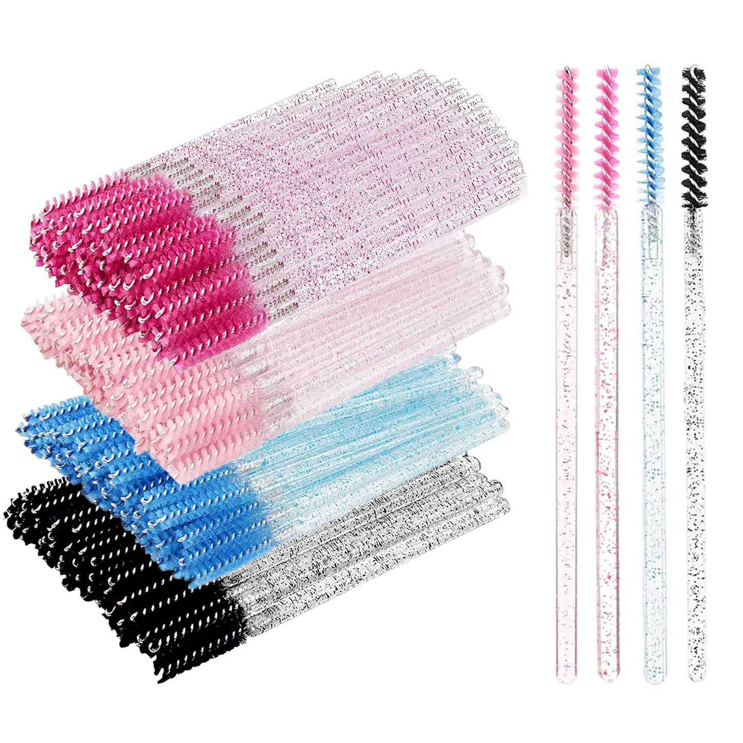 Corconess 200pcs Skinny Mascara Wands Mini Eyelash Brushes Disposable Lash Spoolies Eyebrow Brush Spoolies For Eyebrows Eyelash