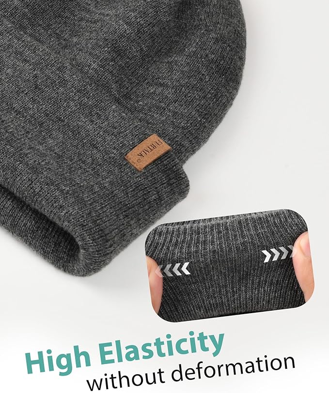 FURTALK Beanie for Men Women Cuffed Thick Knitted Unisex Winter Hat Beanies Skull Cap