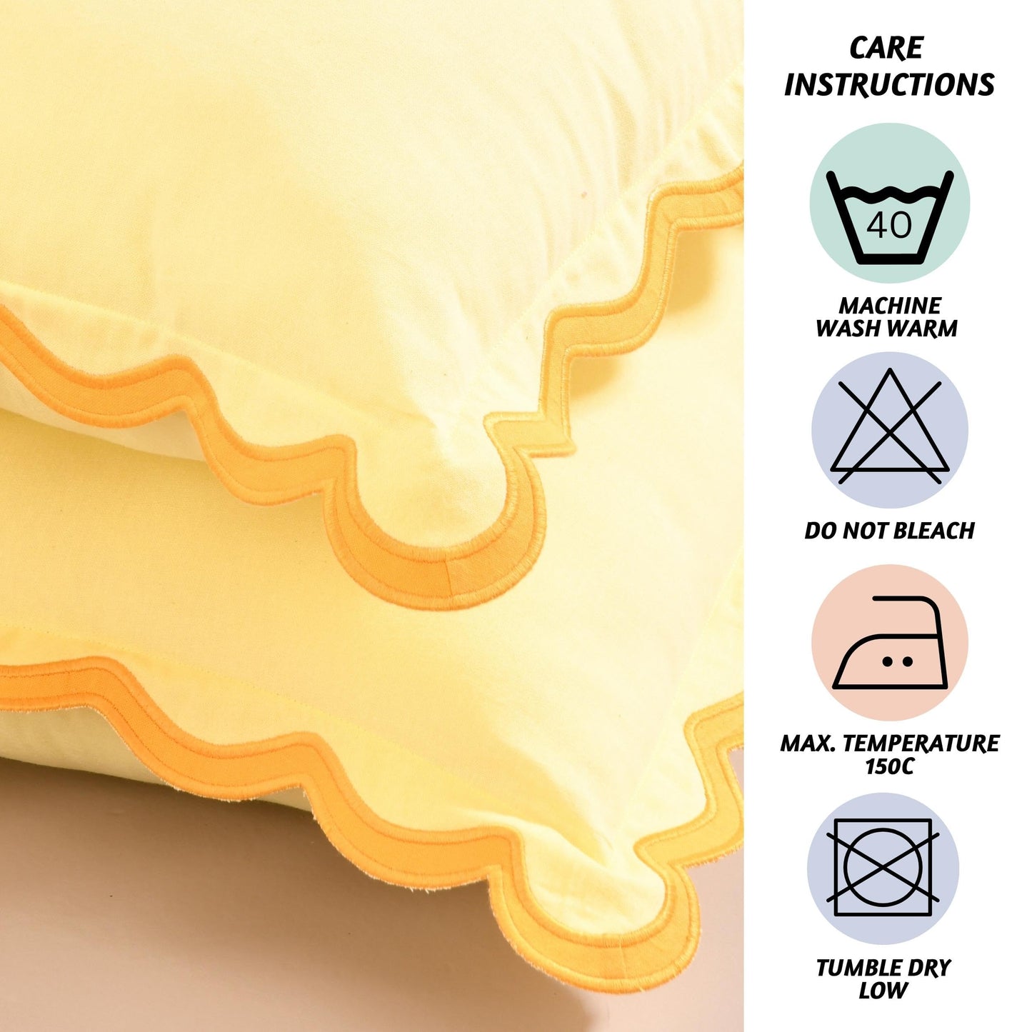Folkulture Throw Pillow Covers | (18 x 18) Set of 2 Cotton Pillow Cover | Cute Outdoor Pillows | Decorative Throw Pillows for Couch | Yellow Pillow Cases or Couch Pillows for Living Room