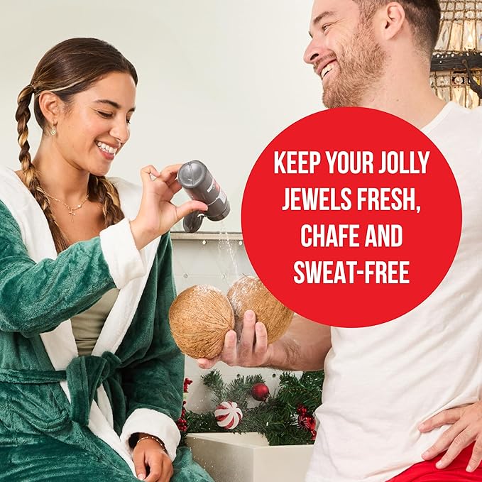Happy Nuts Holiday Anti Chafing Gift Box for Men with Comfort Powder, Body Wash & Christmas Ornament - Ultimate Men's Care Stocking Stuffer for Him & White Elephant Gift Idea