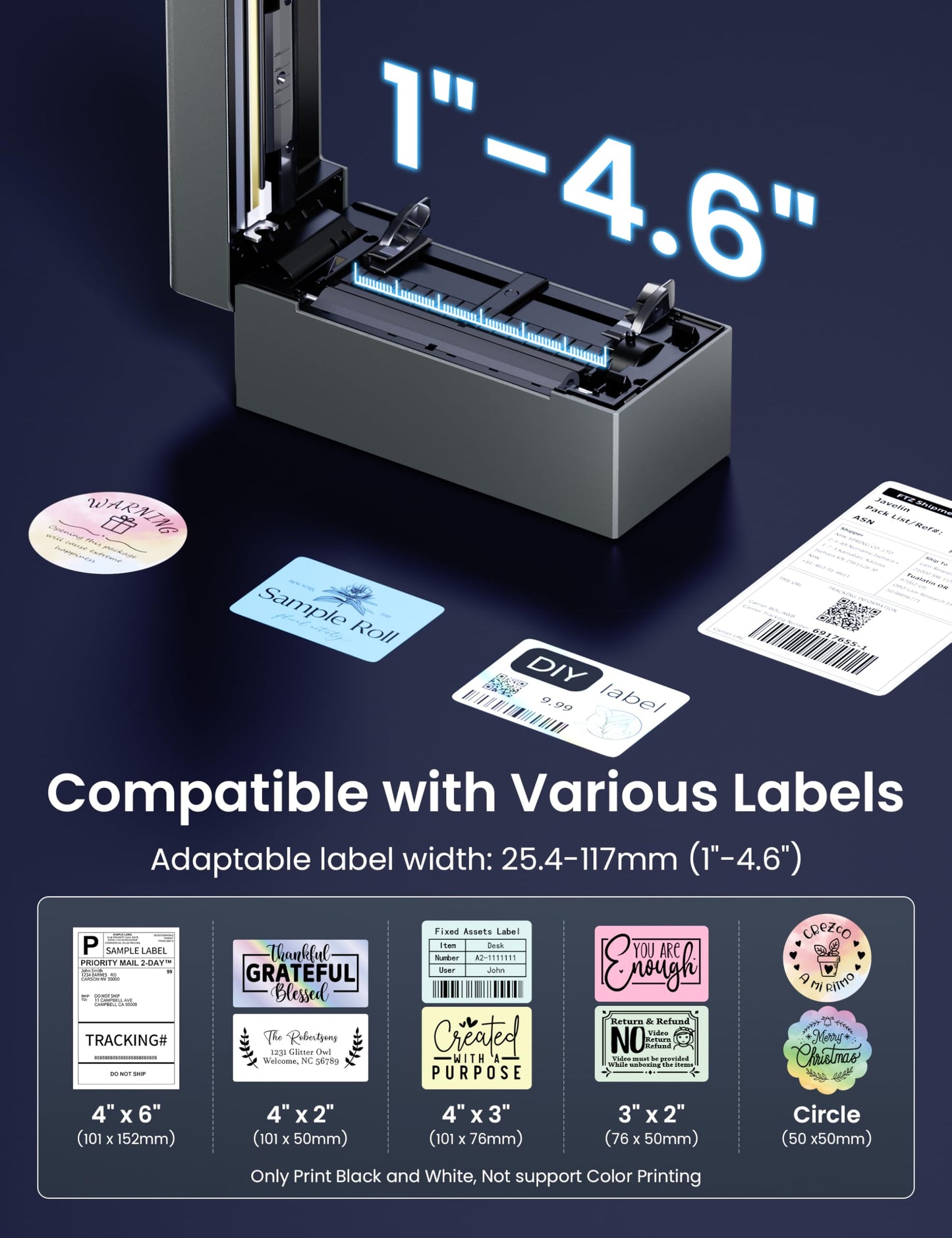 Phomemo Thermal Label Printer with Ethernet & Bluetooth Connectivity, 150mm/s Speed Wiress Thermal Printer, Compatible with USPS/UPS & More, Shipping Label Printer for Home & Small Business