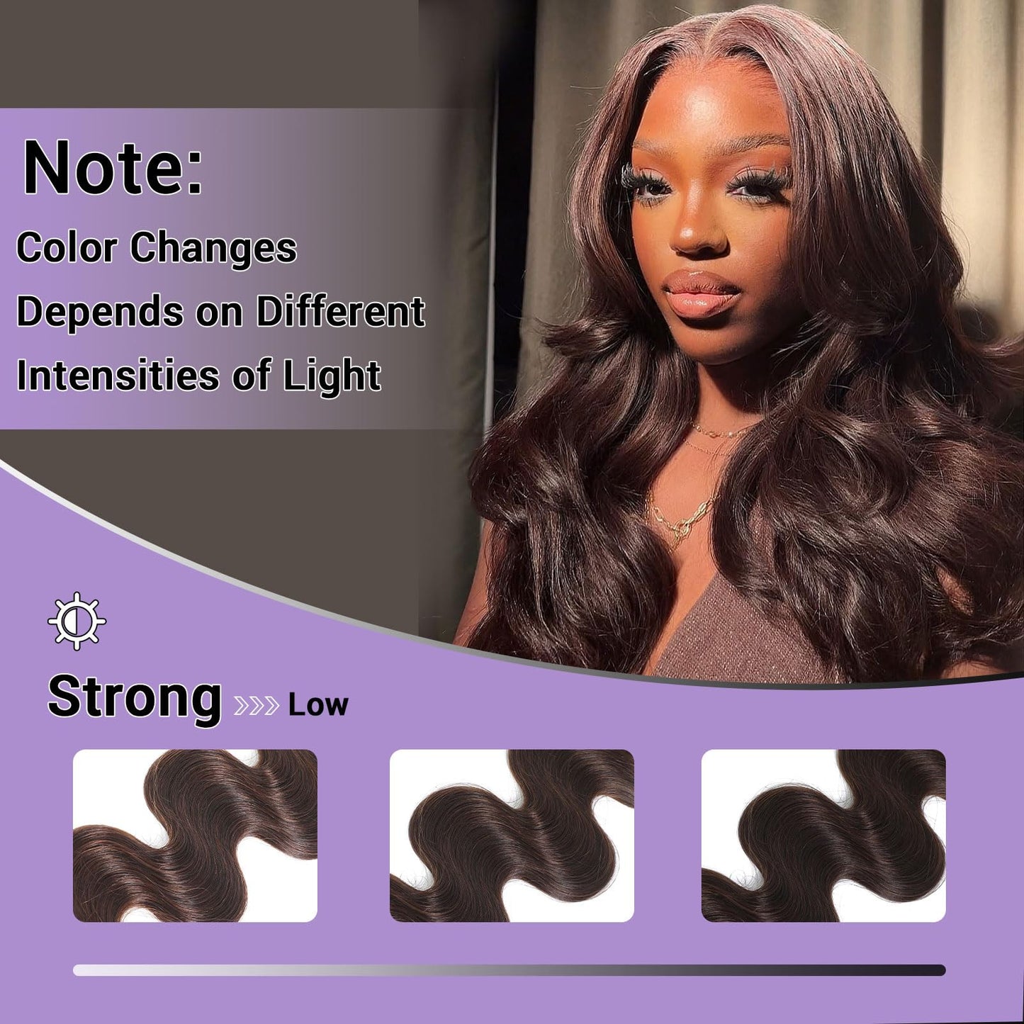 DSEKCAIN 2x6 HD Lace Closure Human Hair Body Wave 4# Chocolate Brown Color Transparent Lace Closure 2x6 Long Deep Middle Part 10