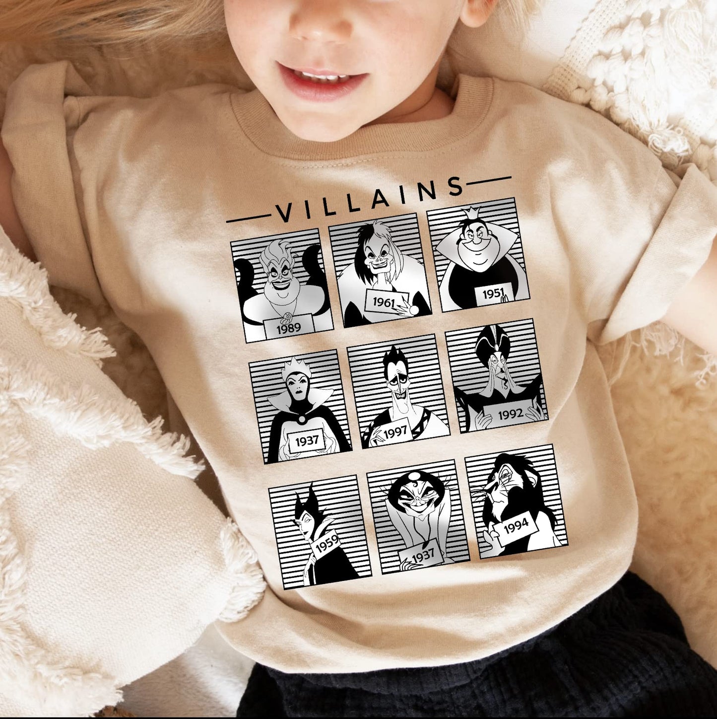 Villains mugshots Halloween shirt cute spooky Halloween toddler shirt cute spooky villain themed shirt baby Halloween onesie (4 toddler)