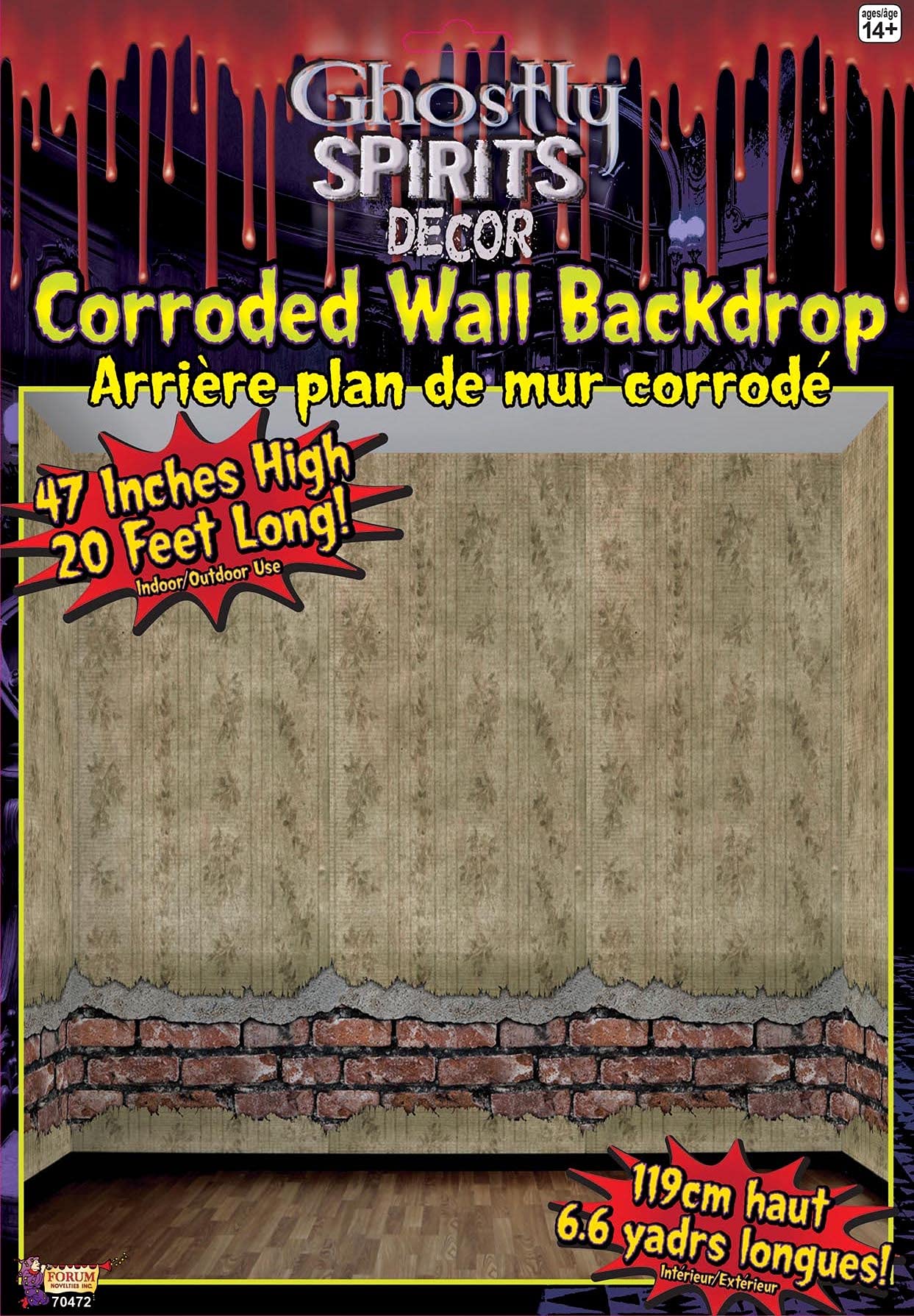 Forum Novelties Ghostly Spirits Decor 20-Foot Roll Corroded Wall Backdrop