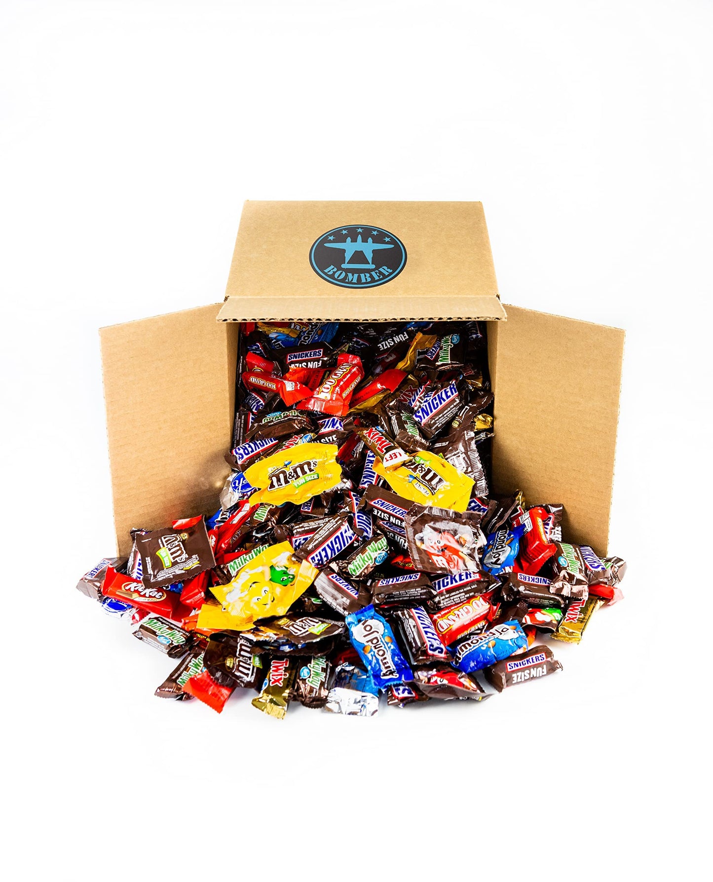 Bomber 8 lb Halloween Candy Bulk Chocolate Variety Pack – Fun Size Candies Individually Wrapped for Halloween Treats & Snacks, Bulk Chocolate Candy Mix for Trick-or-Treat, Gifts for Adults & Kids
