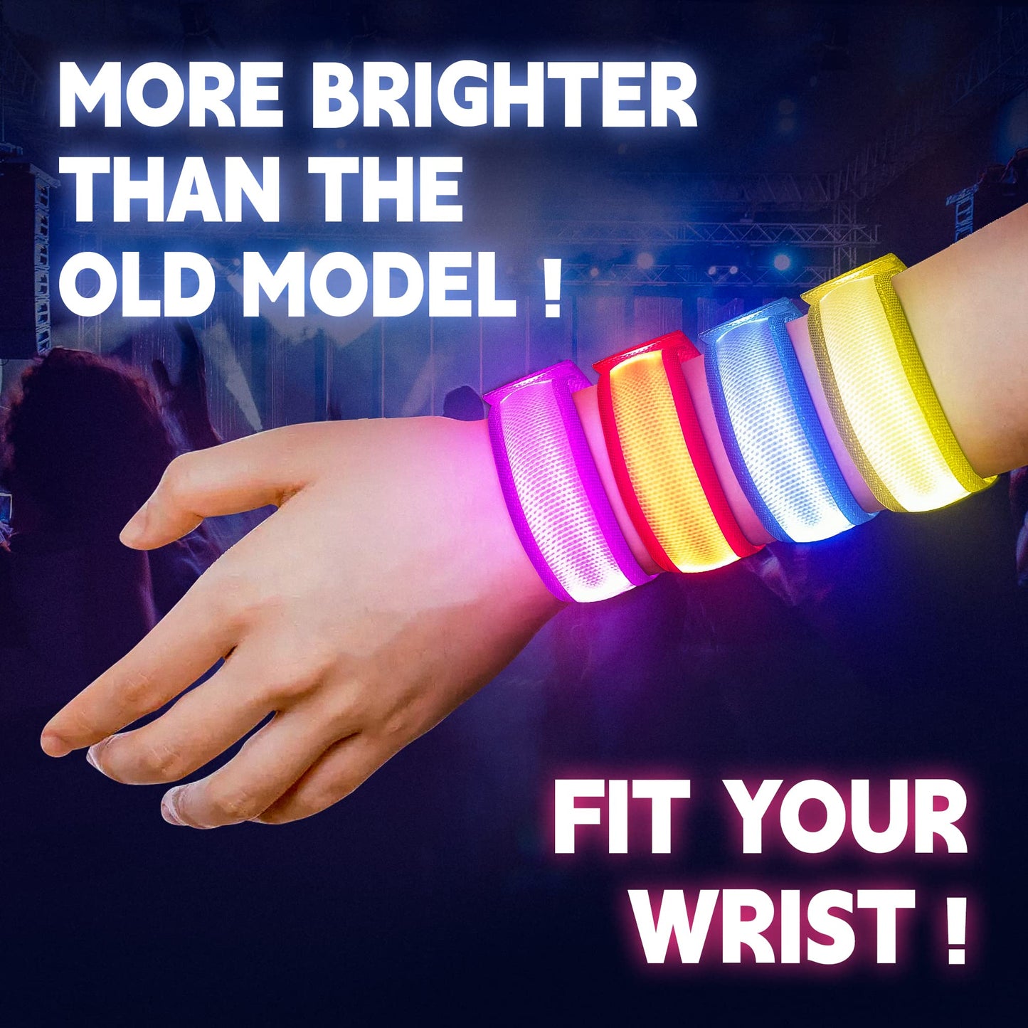 KIRALUMI 8 PCS LED Glow Bracelets, Light Up Bracelets for Kids Adults - Glow in The Dark Party Bracelets Favors Supplies for Christmas, Concerts, Festivals, Game Prizes, Sports, Rave Accessories.