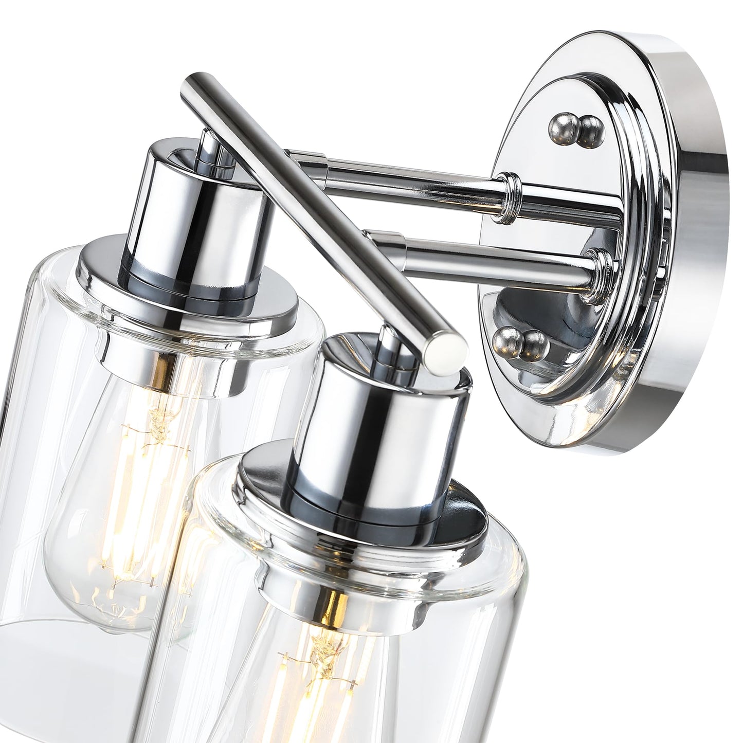 2-Light Chrome Bathroom Vanity Light Fixture Over Mirror,Chrome Vanity Lights for Bathrooms,2 Bulb Bathroom Wall Light Over Sink