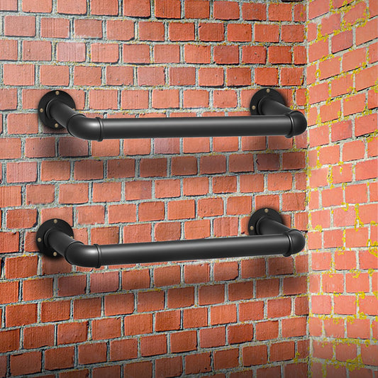 1-Rung Wall Mounted Ladder, Heavy-Duty Metal 1FT Egress Window & Loft Ladder for Basement, Attic Bunk Bed, Fire Escape - 700LBS Load, Matte Black-2PCS