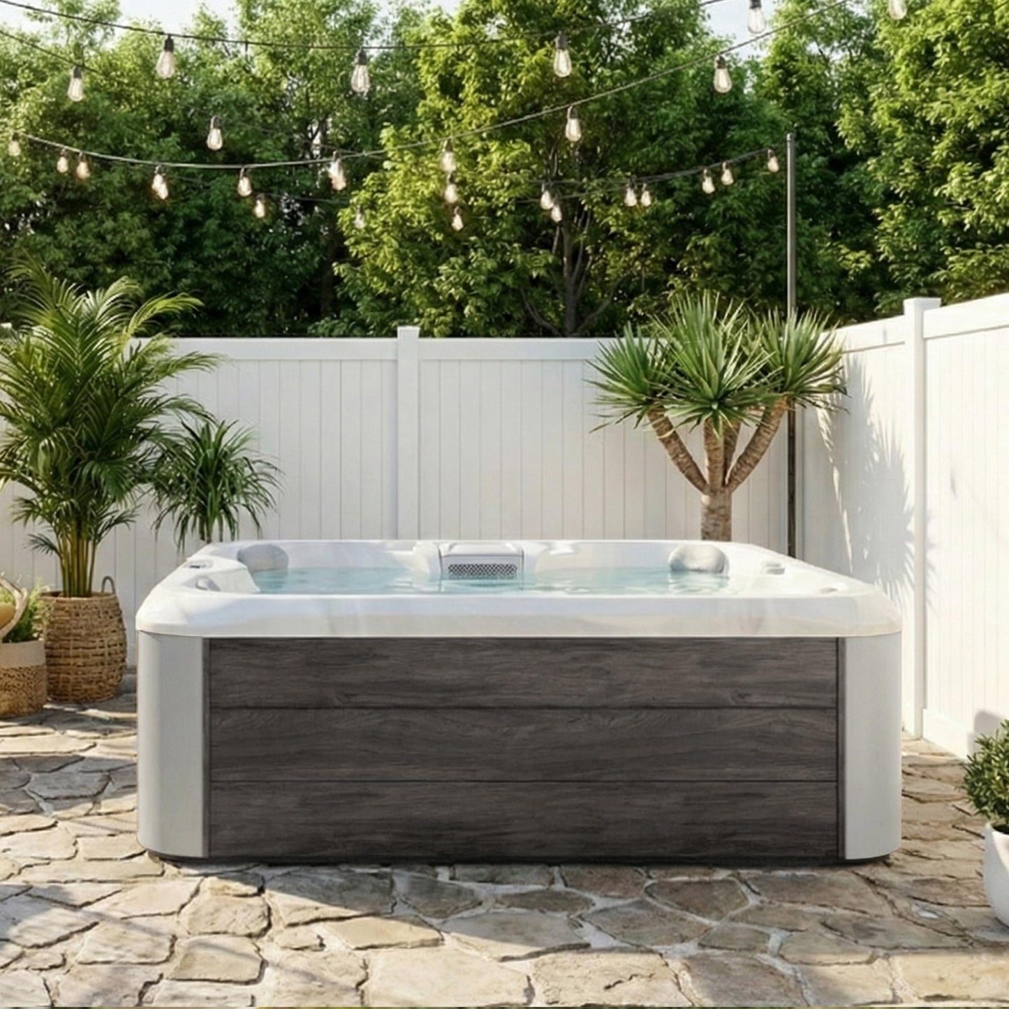Empava Hot Tub, 4-Person Home Spa for Hydrotherapy, Arthritis & Muscle Relief |20-Jet 110V Backyard Oasis for Ultimate Recovery & Lasting Family Memories, Acrylic, 82", ETL Certified