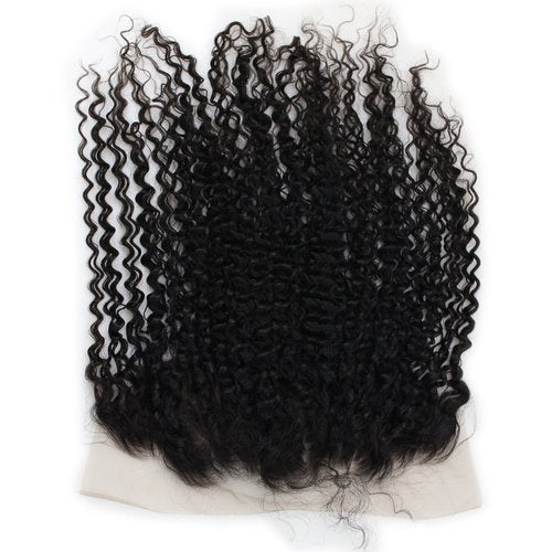 Dreambeauty 13×6" Lace Frontal Closure Jerry Curl Brazilian Virgin Human Hair Free Part Ear to Ear Full Lace Frontal Bleached Knots with Baby Hair Natural Color (16 inch)