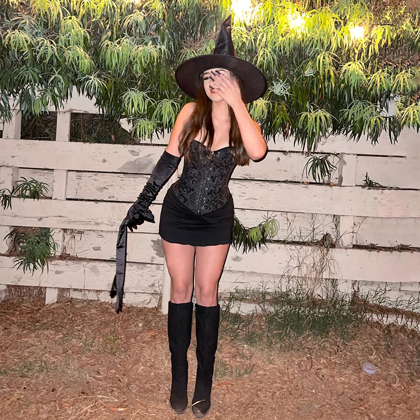 Halloween Witch Hat Costume Accessory Women Hats for Halloween Party Cosplay (Black)