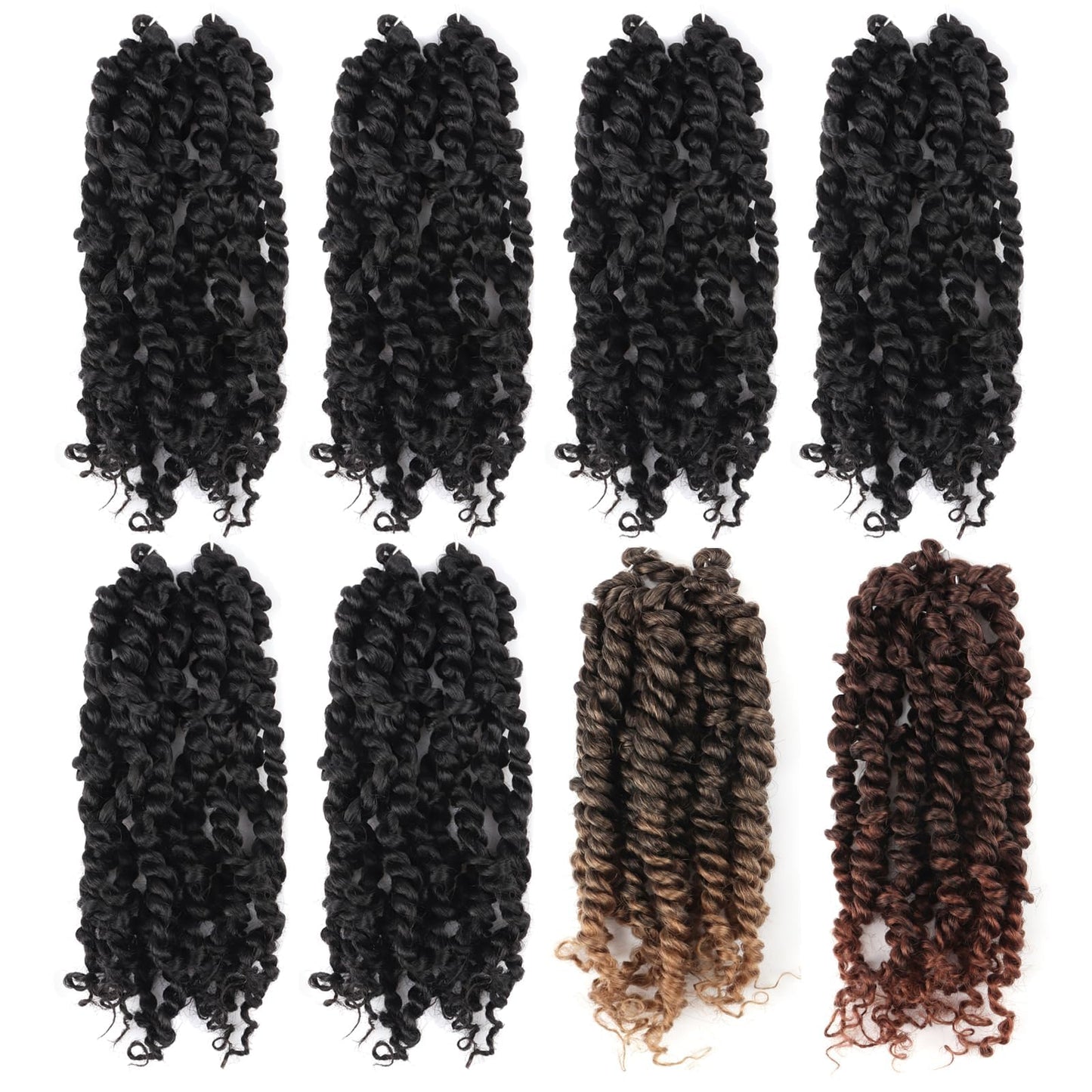 ToyoTress Tiana Passion Twist Hair - 14 Inch Combo Packs(1B-6P+T27-1P-T30-1P) Passion Twist Crochet Hair, Pre-Looped Pre-Twisted