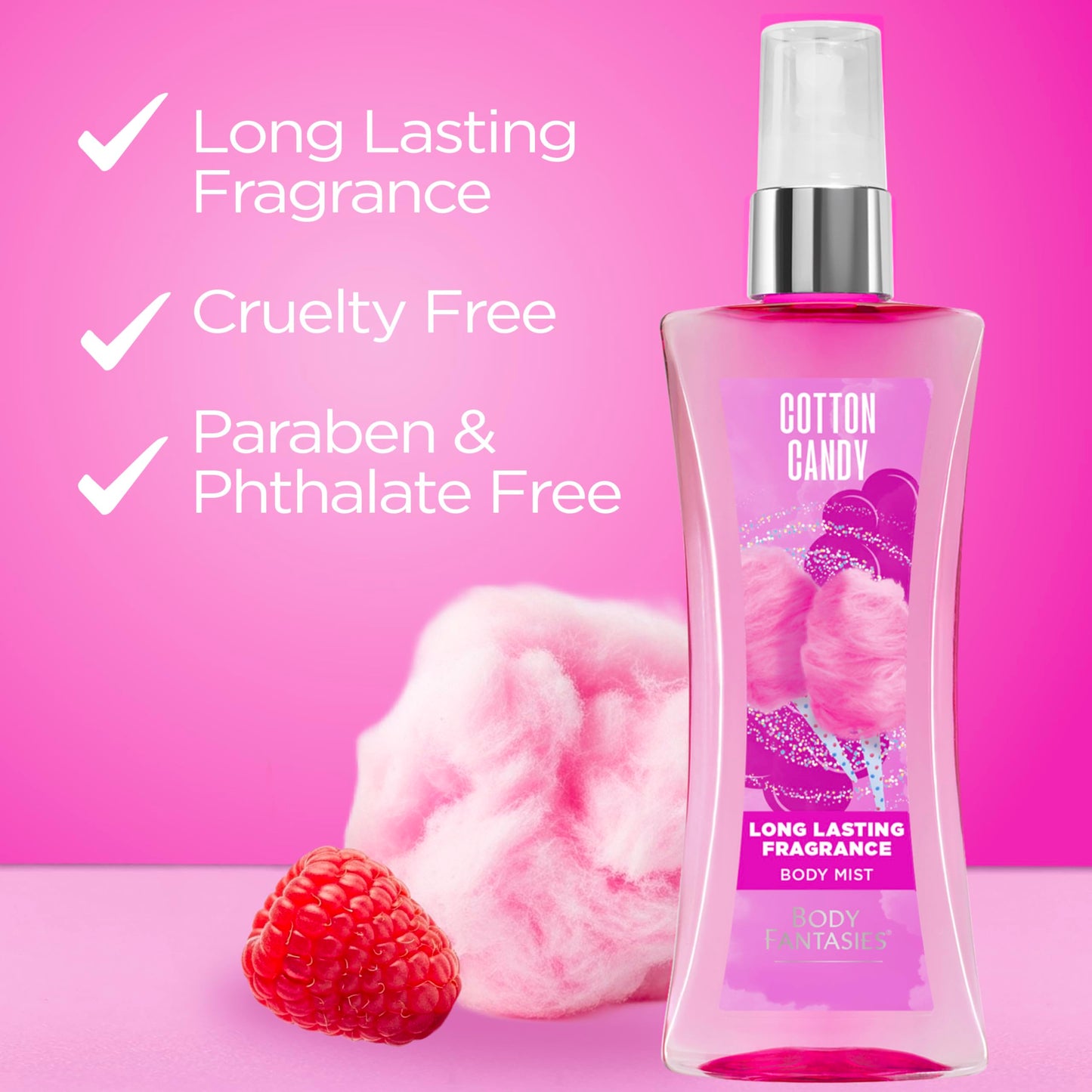 Body Fantasies Signature Fragrance Body Spray, Cotton Candy, 8 Fluid Ounce