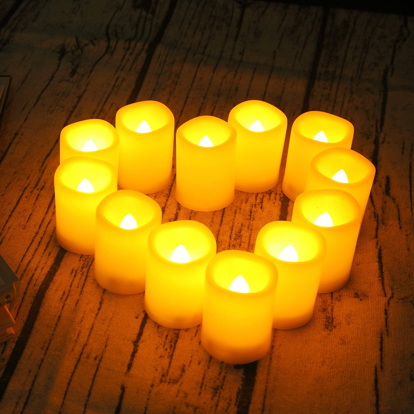 Battery Operated Flameless Votive Tea Lights Realistic Bright Flickering Electric Fake Tealight LED Candles Halloween Pumpkin Christmas Wedding Party Festival Celebration Tabletop Decorations 36 Pack