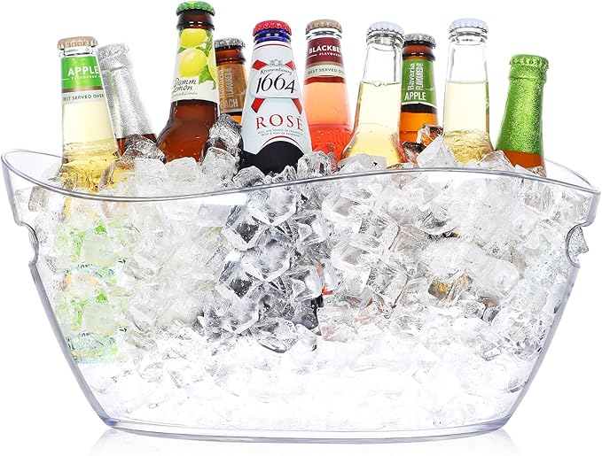 Ice Bucket, Acrylic Ice Bucket for Parties, Mimosa Bar Supplies, Beverage Tub for Champagne Beer, Sparkling, Wine, Cocktai...