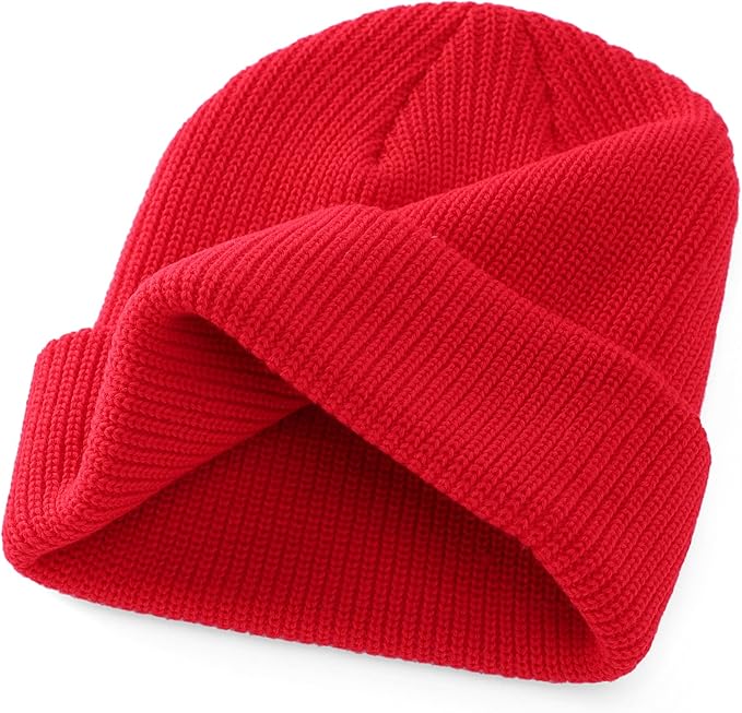 Connectyle Classic Double Layer Knit Beanie Hat Warm Thick Acrylic Winter Hats Daily Cuffed Beanies Watch Hat for Men Women