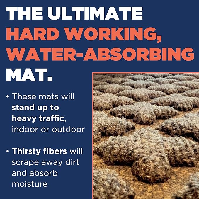 MATSINC Artisan Entry Front Door Mat - Rubber Back Indoor or Outdoor Entry Rug with Quadra Foil Design, Water Absorbing Rug, Made in The USA, 18" x 30", Walnut