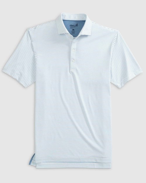 johnnie-O Performance Jersey Polo - Michael Stripe White/XXL